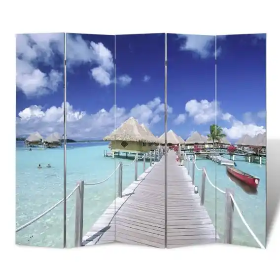 Zamów dziś Składany parawan, 200x170 cm, motyw plaży Lumarko! - Hurtownia wielobranżowa Lumarko